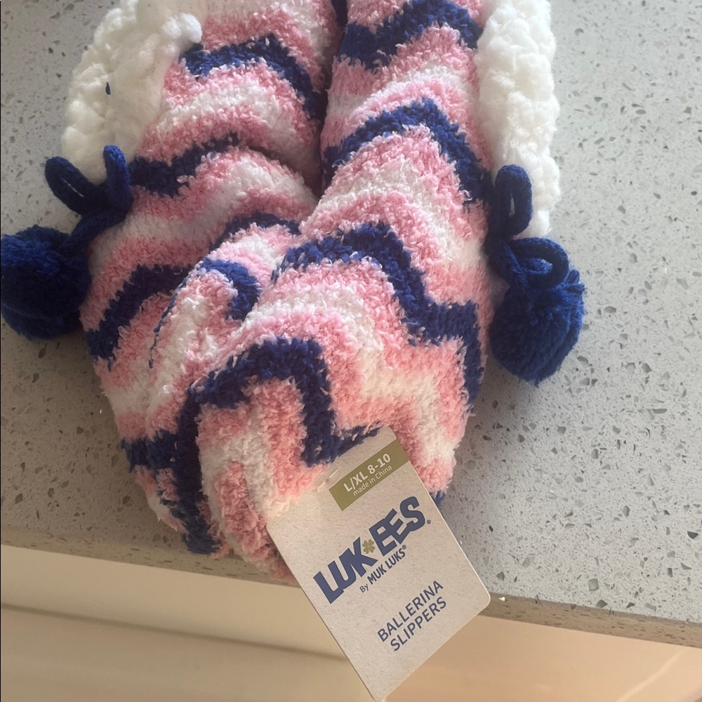 Luxe Ballerina Slippers in Pink and Blue